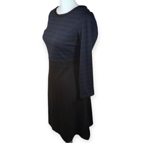 LOFT NAVY & BLACK STRIPE DRESS SZ.6P EUC. - Picture 4 of 7